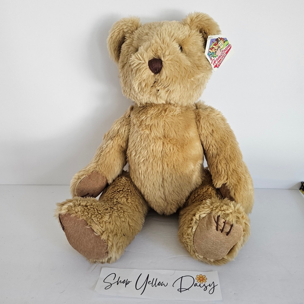 Vintage Hometown Products 15" Gold Teddy Bear Plush Stuffed‎ Animal - B696.2
